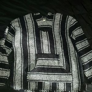 Black and white drug rug